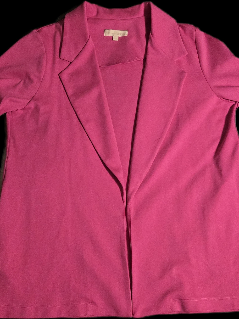 Dear Scarlett Hot Pink Women's 3/4 Sleeve Magic Blazer Jacket - Open Front Sz XL - Picture 6 of 7